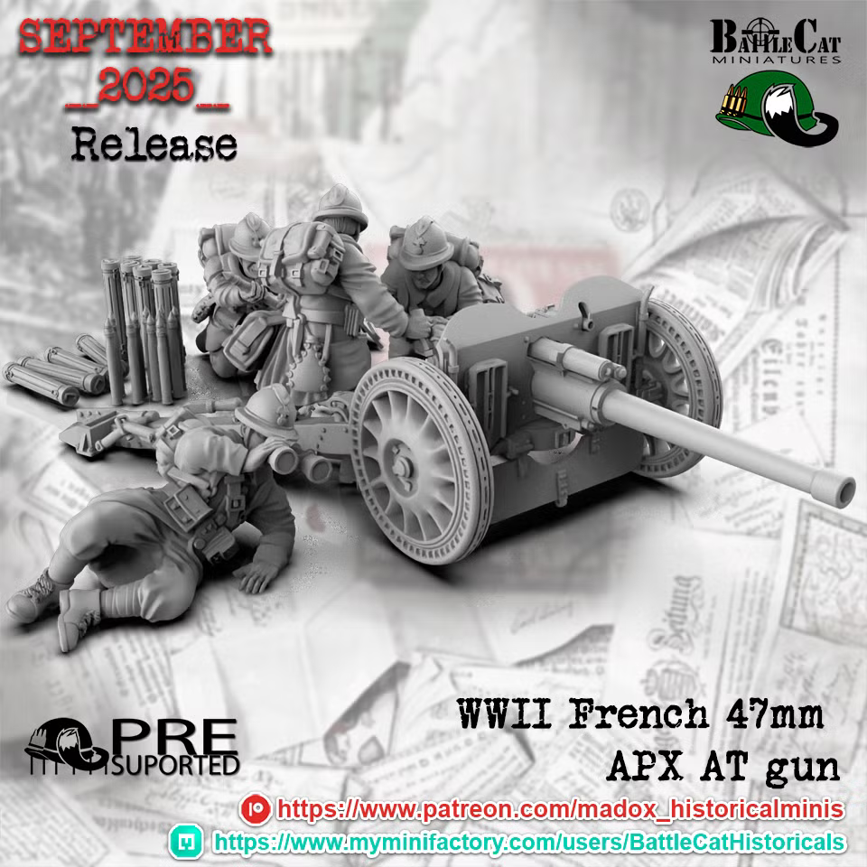 WW2 French 47mm APX AT Guns