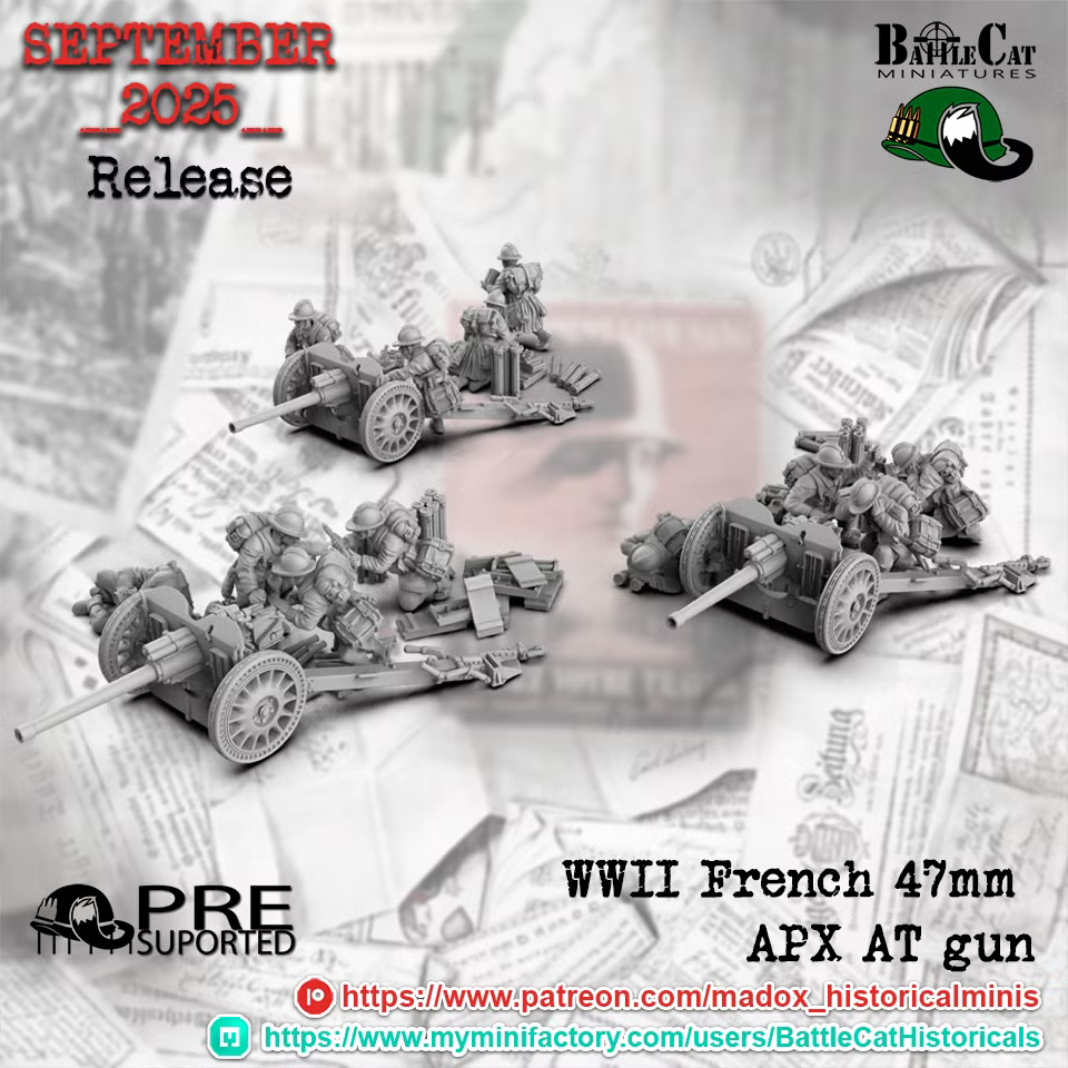 WW2 French 47mm APX AT Guns