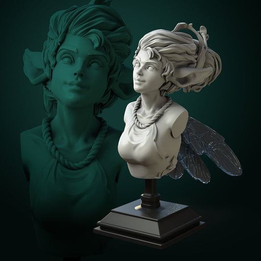 Pixie bust | 3D printed Resin Model | Display Piece | Ideal for DnD, RPG, table top Gaming, Greek, Fantasy, Wargaming, The 9th Age, Mystical