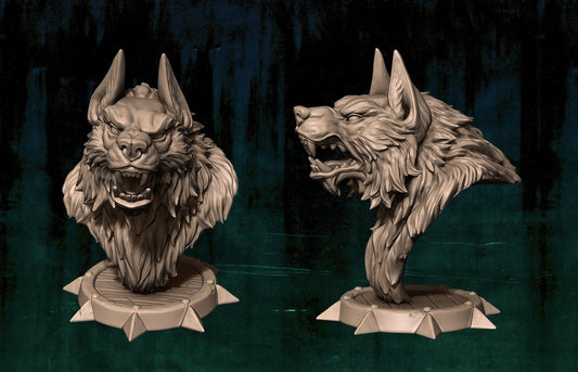 Werewolf Bust-White Werewolf Tavern | 3D Printed Resin Model-For DnD, RPG, table top Gaming, Fantasy, Wargaming, Beastmen, The 9th Age,