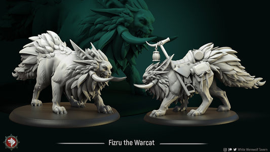 Fizru the Warcat | 3D Printed Resin Model- Ideal for DnD, RPG, table top Gaming, Greek, Fantasy, Wargaming, Beastmen, The 9th Age,