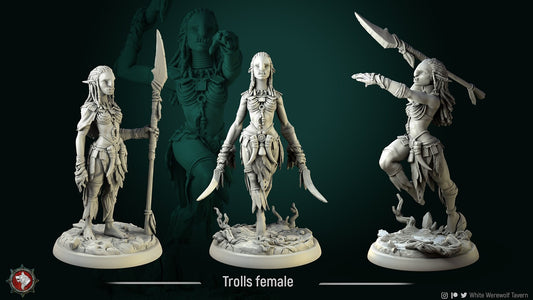 Female Troll Tribe | 3D Printed Resin Model-Ideal for DnD, RPG, Table top Gaming, Wargaming, The 9th Age