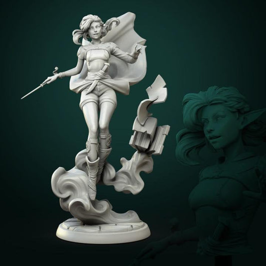Sorcerer | 3D Printed Resin Models | Ideal for RPG, DnD, Table top Gaming, Fantasy, Wargaming, Magic, Female Miniature