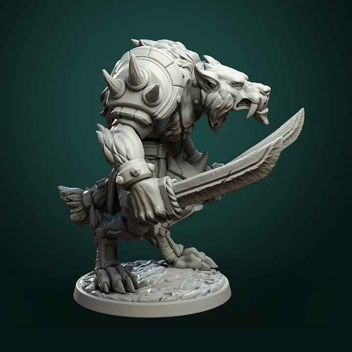 Werewolf Miniature | 3D Printed Resin Model-Ideal for DnD, RPG, table top Gaming, Greek, Fantasy, Wargaming, Beastmen, The 9th Age,