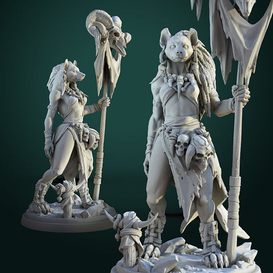 Meirsoa Gnoll Matriarch | 3D Printed Resin Model- For DnD, RPG, table top Gaming, Fantasy, Wargaming, Beastmen, The 9th Age, Female Minatare