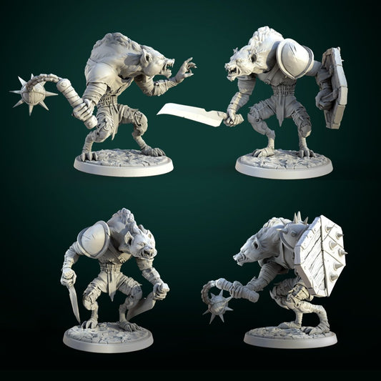 Gnolls (4 Set) | 3D Printed Resin Model-Ideal for DnD, RPG, Table top Gaming, Fantasy, Wargaming, Beastmen, The 9th Age,