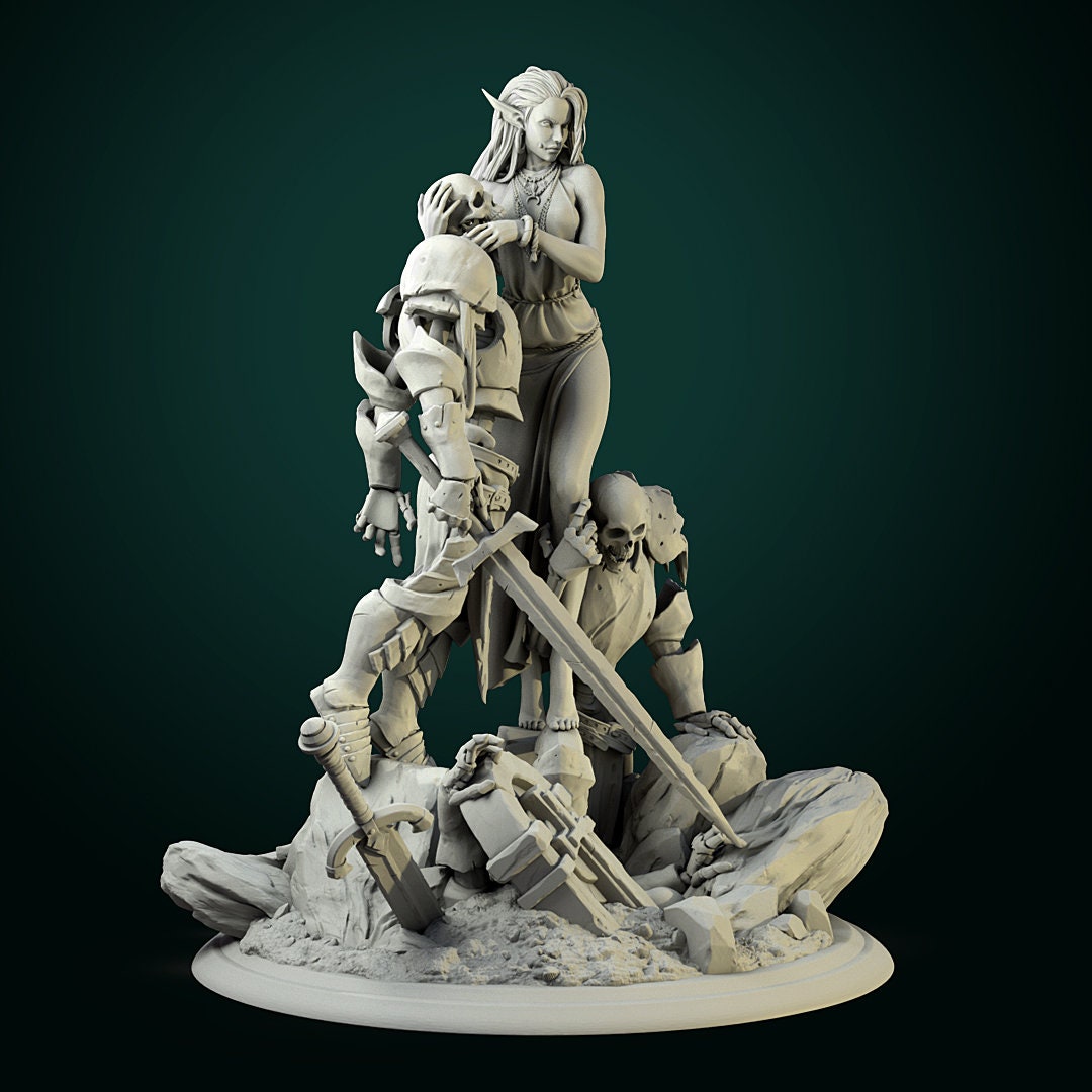 Necromancer: Diorama 72mm | Display Piece | 3D Printed Resin Model-Ideal for DnD, RPG, Table top Gaming, Wargaming