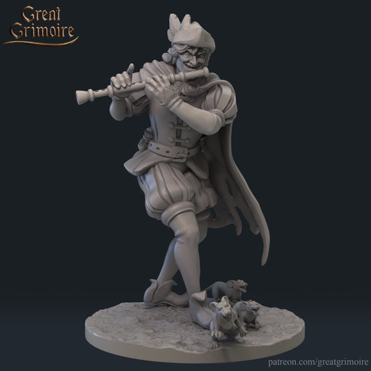 Pied Piper - Dark music | 3D Printed Resin Model | Ideal for DnD, RPG, Table top Gaming, Fantasy, Wargaming, The 9th Age,