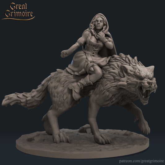Little Red Riding Hood | Big Bad Wolf | 3D Printed Resin Model- For DnD, RPG, table top Gaming, Fantasy, Wargaming, Beastmen, The 9th Age,