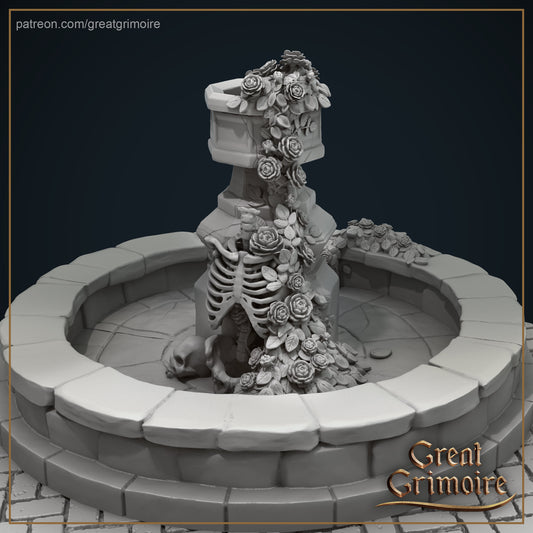 Asylum Fountain-Skeleton | 3D Printed Resin Model-Ideal for DnD, RPG, Table top Gaming, Greek, Fantasy, Wargaming, The 9th Age,
