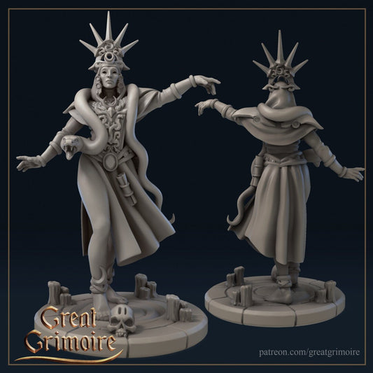 The Priestess | Tarot Series | RPG, DnD, Table top gaming, Fantasy, The 9th Age, Female Miniature | 3D Printed Resin Models