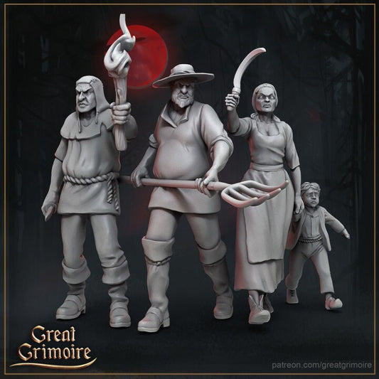 Villagers | Ideal for - RPG, DnD, Table top gaming, Fantasy, The 9th Age, Female Miniature | 3D Printed Resin Models