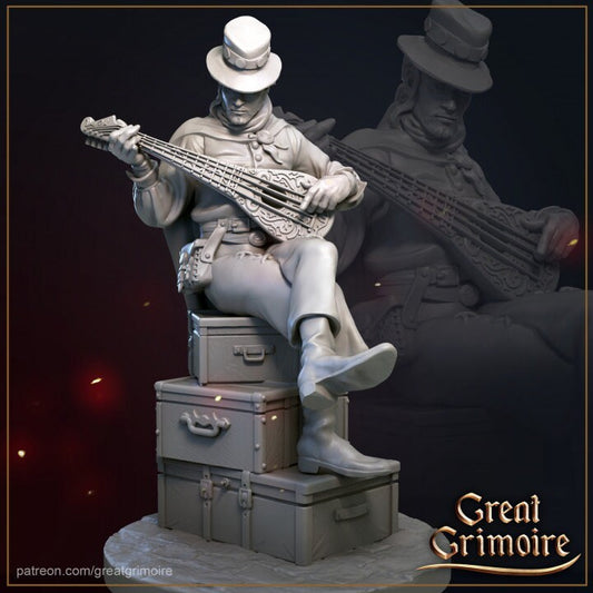 Bard | Display piece | Ideal for - RPG, DnD Table top gaming, Fantasy, The 9th Age | 3D Printed Resin models