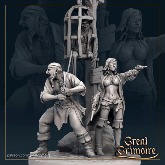 Siblings | 3D Printed Resin Model-Ideal for DnD, RPG, table top Gaming, Fantasy, Wargaming, The 9th Age, Medieval, Pirates