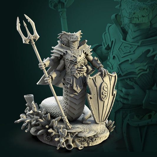 Naga The Guardian | Display piece | RPG, DnD, Table top gaming, Fantasy, Medusa, Greek Mythology | 3D Printed Resin models
