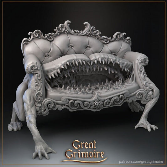 Sofa Monster | Display piece | RPG, DnD, Table top gaming, Horror, Fantasy, Terrain | 3D Printed Resin Models