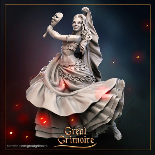 Dancer | Ideal for RPG, DnD, Table top gaming, Fantasy, Female Mininature, The 9th Age | 3D Printed Resin Models