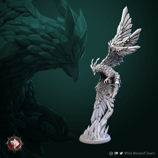 Ice Pheonix  | 3D Printed Resin Model- Ideal for DnD, RPG, table top Gaming, Fantasy, Wargaming, The 9th Age,