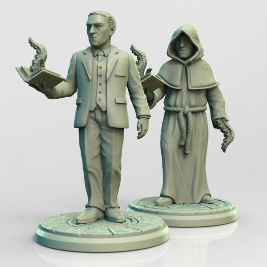 Cultist and Investigator | 3D Printed Resin Model-Ideal for DnD, RPG, table top Gaming, Fantasy, Wargaming, Cthulhu, Mansions of Madness