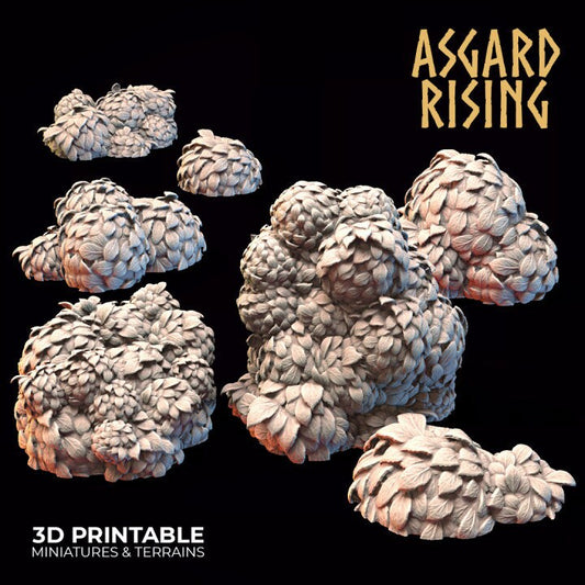 Hedge Bush Set | 3D Printed Resin Model-Ideal for DnD, RPG, table top Gaming, Greek, Fantasy, Terrain, Diorama