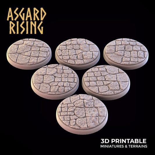 Round Stone Road Bases | 3D Printed Resin Model-Ideal for DnD, RPG, table top Gaming, Greek, Fantasy, Wargaming, The 9th Age,