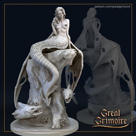 Sirens | 3D Printed Resin Model- For DnD, RPG, table top Gaming, Fantasy, Wargaming, The 9th Age, Greek Mythology, Mermaid, Sea Creature