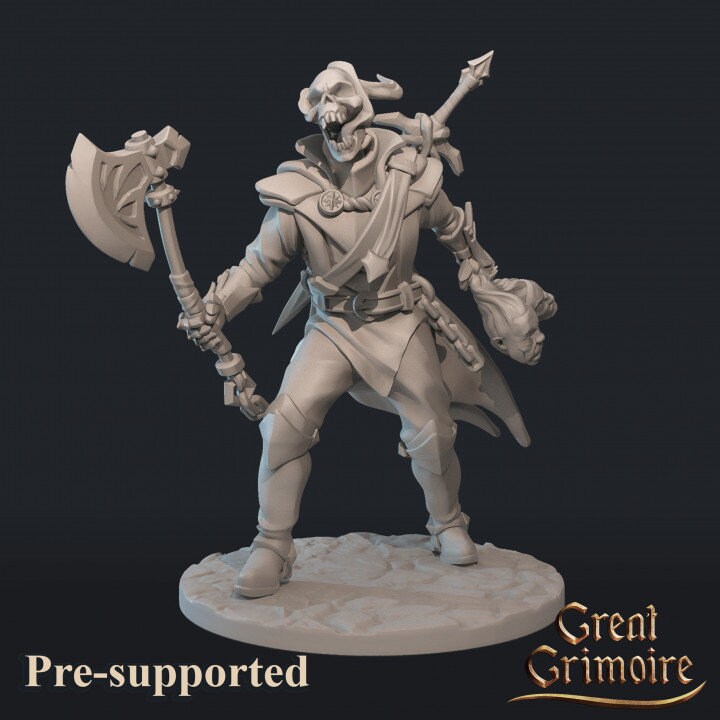 Warrior | Display piece | RPG, DnD, Table top gaming, Undead, Skeleton, Horror, Fantasy, Wargaming, The9th Age | 3D Printed Resin Models