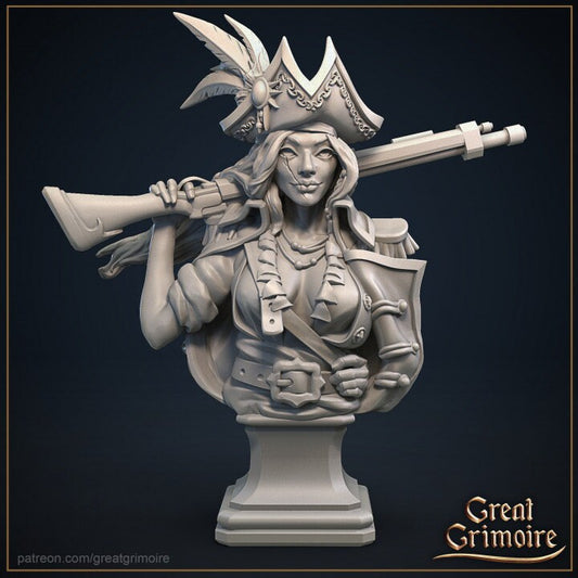 Captain Red Fox Bust | Display piece | Ideal for, RPG, DnD, Tabkle top gaming, Fantasy, Wargaming, The 9th Age | 3D Printed Resin Models