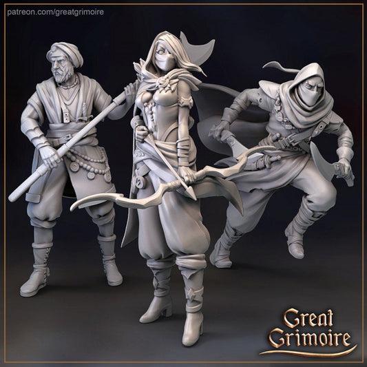 Sand Mercenaries | 3D Printed Resin Model | Ideal for DnD, RPG, table top Gaming, Fantasy, Wargaming, The 9th Age,