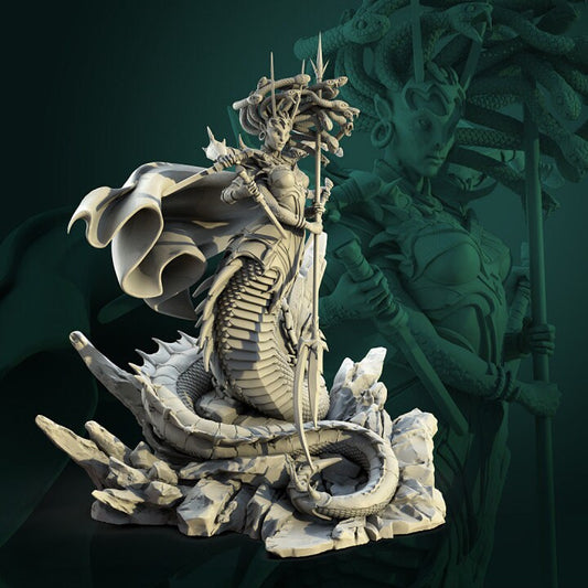 Medusa Heroic | 3D Printed Resin Models | Display piece | Ideal for RPG, DnD, Table top gaming, Fantasy, Greek Mythology, Female Miniature