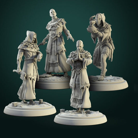 Cultists Set | Ideal for - RPG, DnD Table top gaming, Fantasy. Horror, Cultists, The 9th Age, Wargaming | 3D Printed Resin Models