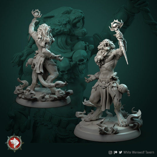Male Tabaxi Shaman | RPG, DnD, Table top gaming, Fantasy, Wargaming, The 9th Age, Beastmen | 3D Printed Resin Models