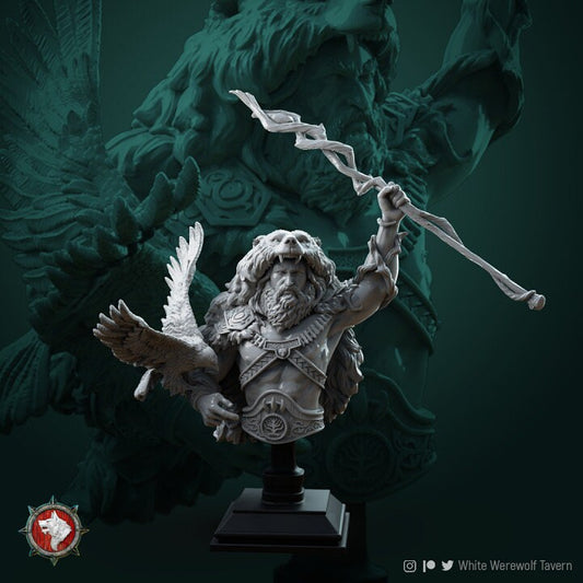 Rafinus Grim Bust | Display Piece - 3D Printed Resin Model- Ideal for DnD, RPG, Table top Gaming, Fantasy, Wargaming, The 9th Age,