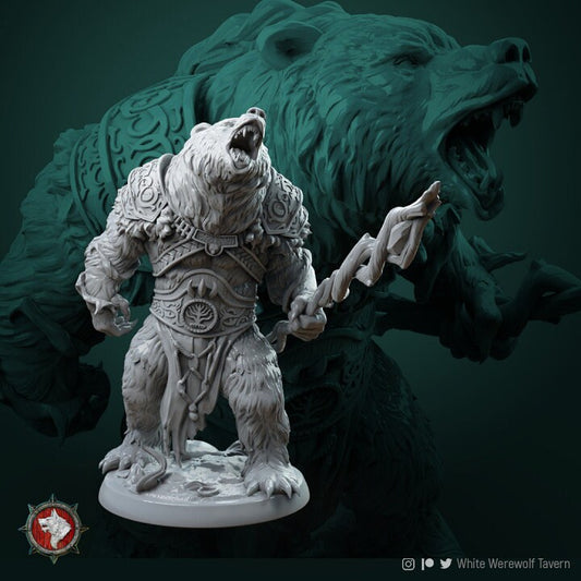 Rafinus Ursa Werebear | 3D Printed Resin Model- Ideal for DnD, RPG, Table top Gaming, Fantasy, Wargaming, The 9th Age,
