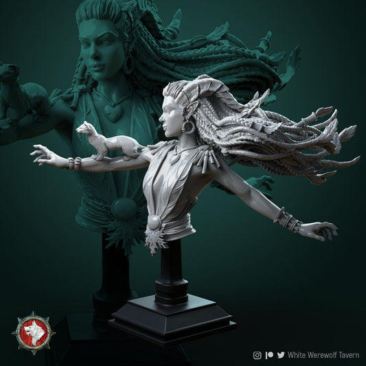 Lesika Bust | Display Piece - 3D Printed Resin Model- Ideal for DnD, RPG, table top Gaming, Fantasy, Wargaming, The 9th Age,