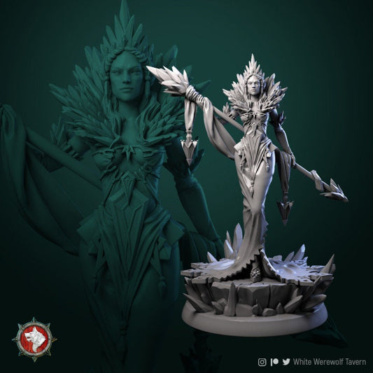 Helga The Frost Witch | 3D Printed Resin Model- Ideal for DnD, RPG, table top Gaming, Fantasy, Wargaming, The 9th Age, Female Miniature