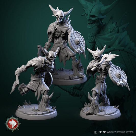Frost Skeletons (3 set) | 3D Printed Resin Model-Ideal for DnD, RPG, table top Gaming, Fantasy, Wargaming, The 9th Age, Undead