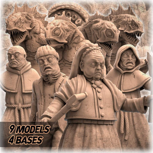 Deep Ones Set (9) | 3D Printed Resin Model | Ideal for DnD, RPG, table top Gaming, Fantasy, Wargaming, Cthulhu, Mansions of Madness,