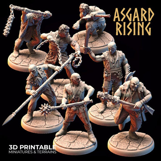 Bandit Outcasts | 3D Printed Resin Model-Ideal for DnD, RPG, table top Gaming, Greek, Fantasy, Wargaming, The 9th Age, Medieval