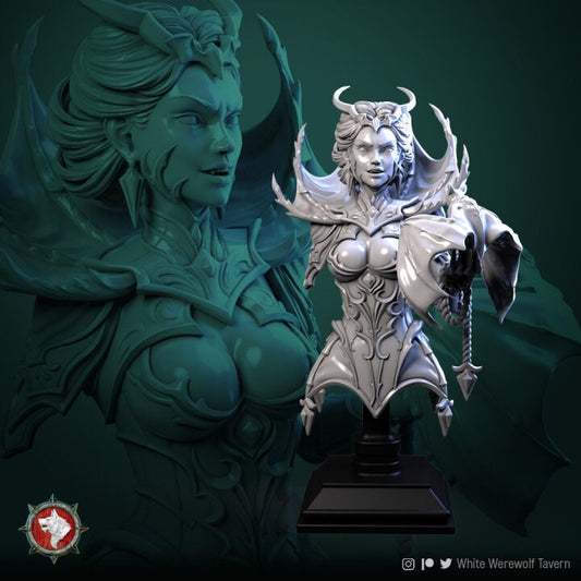 Mistress Of Blood Bust | 3D Printed Resin Model-Ideal for DnD, RPG, table top Gaming, Fantasy, Wargaming, The 9th Age, Medieval