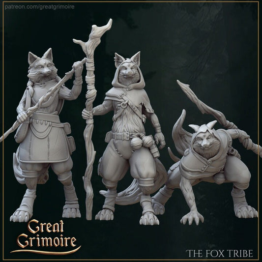 The Fox Tribe (3 set) | 3D Printed Resin Model | Ideal for DnD, RPG, Table top Gaming, Wargaming