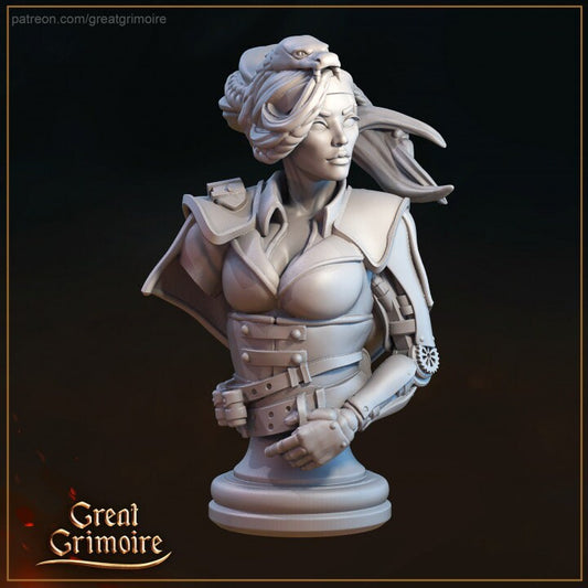Marie Bust | 3D Printed Resin Model-Ideal for DnD, RPG, table top Gaming, Fantasy, Wargaming, The 9th Age, Steampunk, Female Miniature