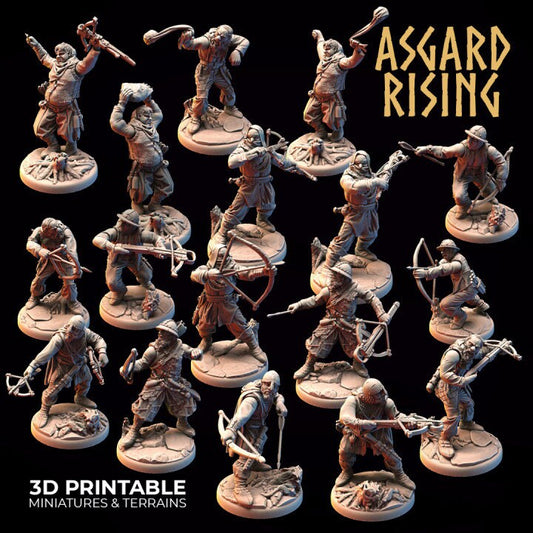 Bandit: Deserters Range Weapons Modular Warband (6 set) | 3D Printed Resin Model | Ideal for DnD, RPG, Table top Gaming, Fantasy, Diorama