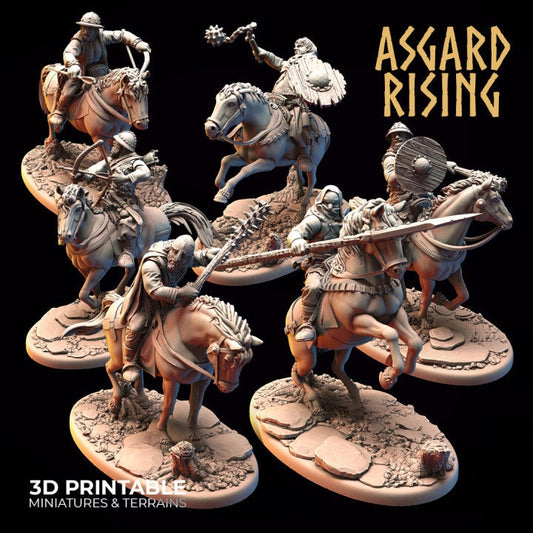 Bandit: Rider Deserters Modular Warband (6 set) | 3D Printed Resin Model | Ideal for DnD, RPG, Table top Gaming, Fantasy, Wargaming, Cavalry