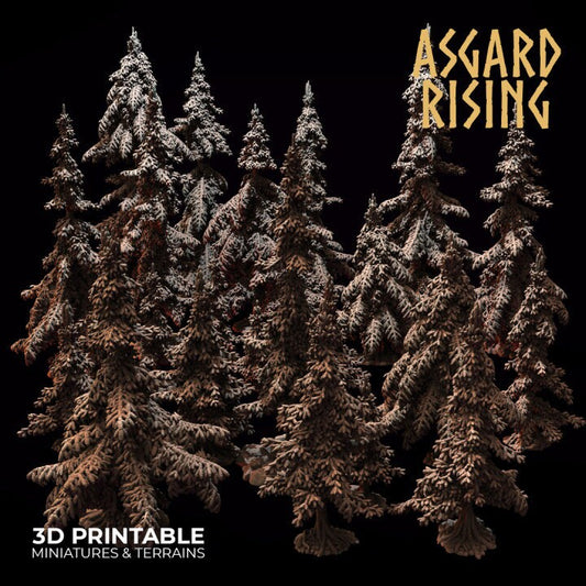 Conifers Spruce Modular Forest Set | Creepy 3D Printed Resin Model | Ideal for DnD, RPG, table top Gaming, Fantasy, Terrain, Diorama
