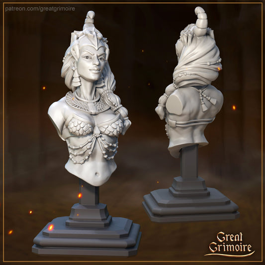 Selket Bust | 3D Printed Resin Model-Display Piece | Ideal for DnD, RPG, Table top Gaming, Egyptian, Fantasy, Wargaming, The 9th Age,