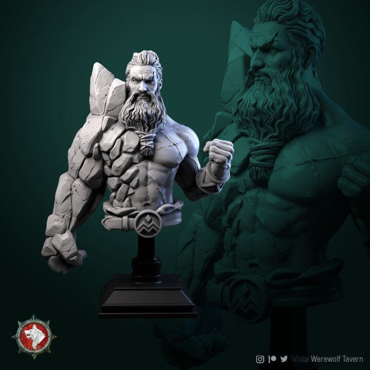 Earth Master Bust | 3D Printed Resin Model- Ideal for DnD, RPG, Table top Gaming, Fantasy, Wargaming, The 9th Age,