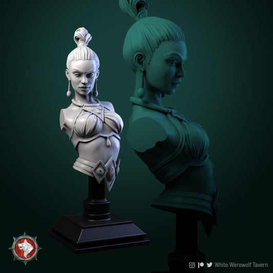 Water Master Bust | 3D Printed Resin Model | For DnD, RPG, Table top Gaming, Fantasy, Wargaming, The 9th Age, Elements, Female Miniature