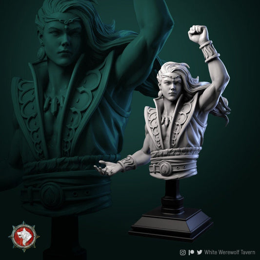 Fire Master Bust | 3D Printed Resin Model | Ideal for DnD, RPG, Table top Gaming, Elements, Fantasy, Wargaming, The 9th Age