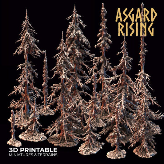 Infected Conifers Spruce Modular Forest Set | Creepy 3D Printed Resin Model-Ideal for DnD, RPG, Table top Gaming, Fantasy, Terrain, Diorama
